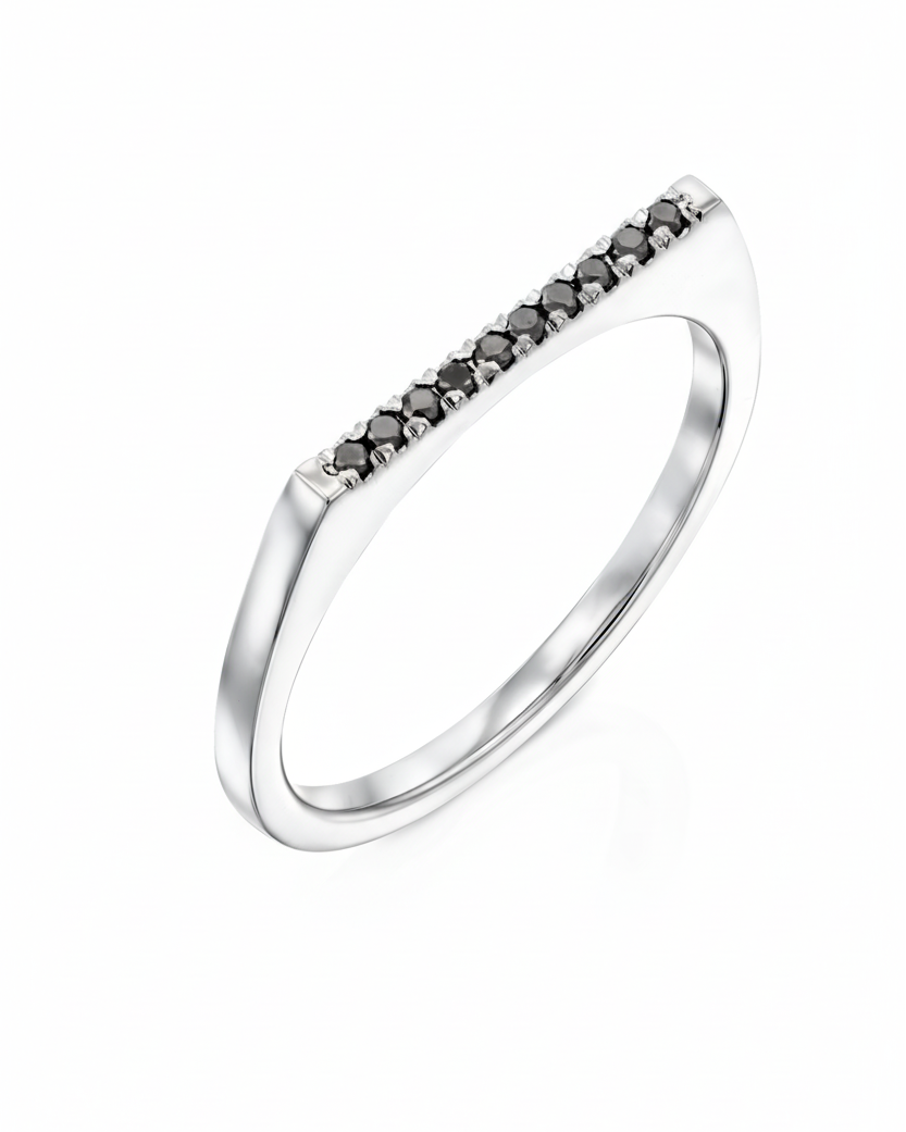 טבעת מירנדה יהלומים שחורים