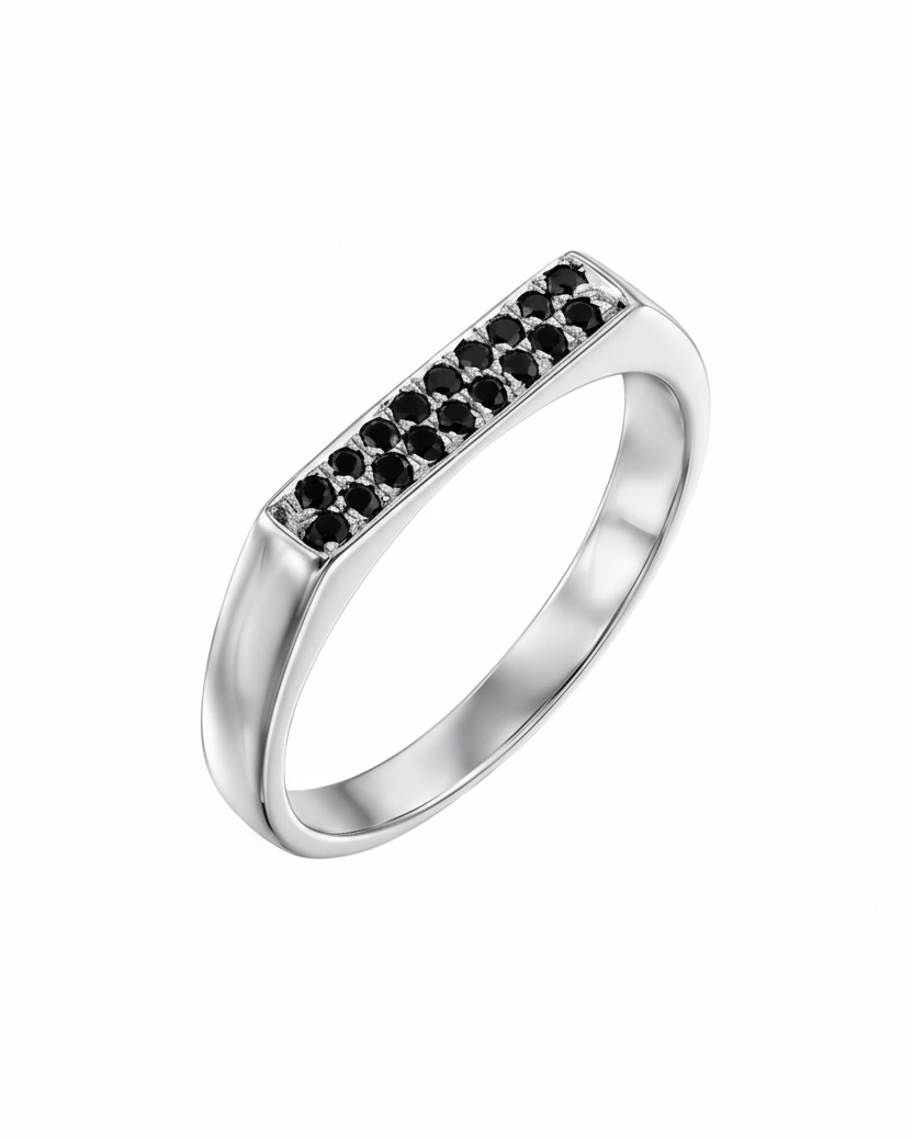 טבעת שרלוט יהלומים שחורים