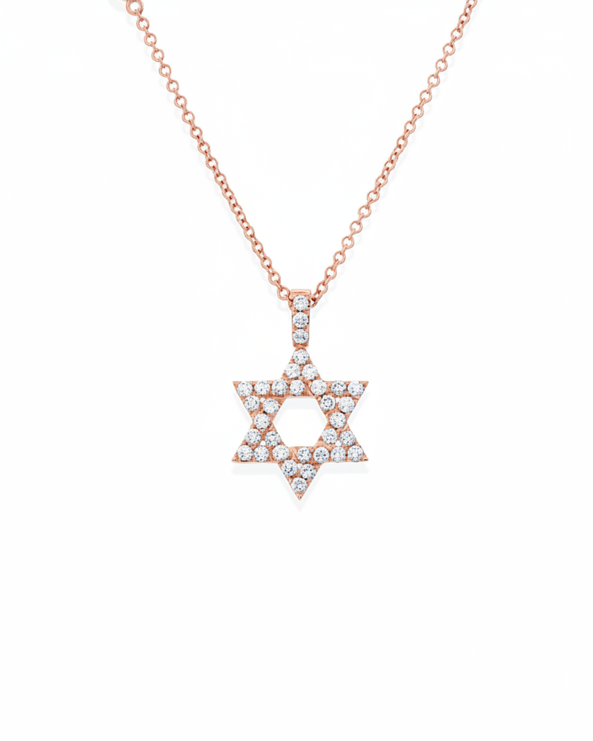 שרשרת מגן דוד יהושוע משובץ יהלומים גדול