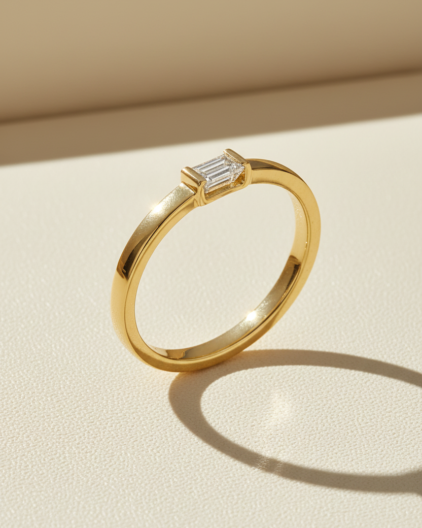 טבעת יהלום בגט