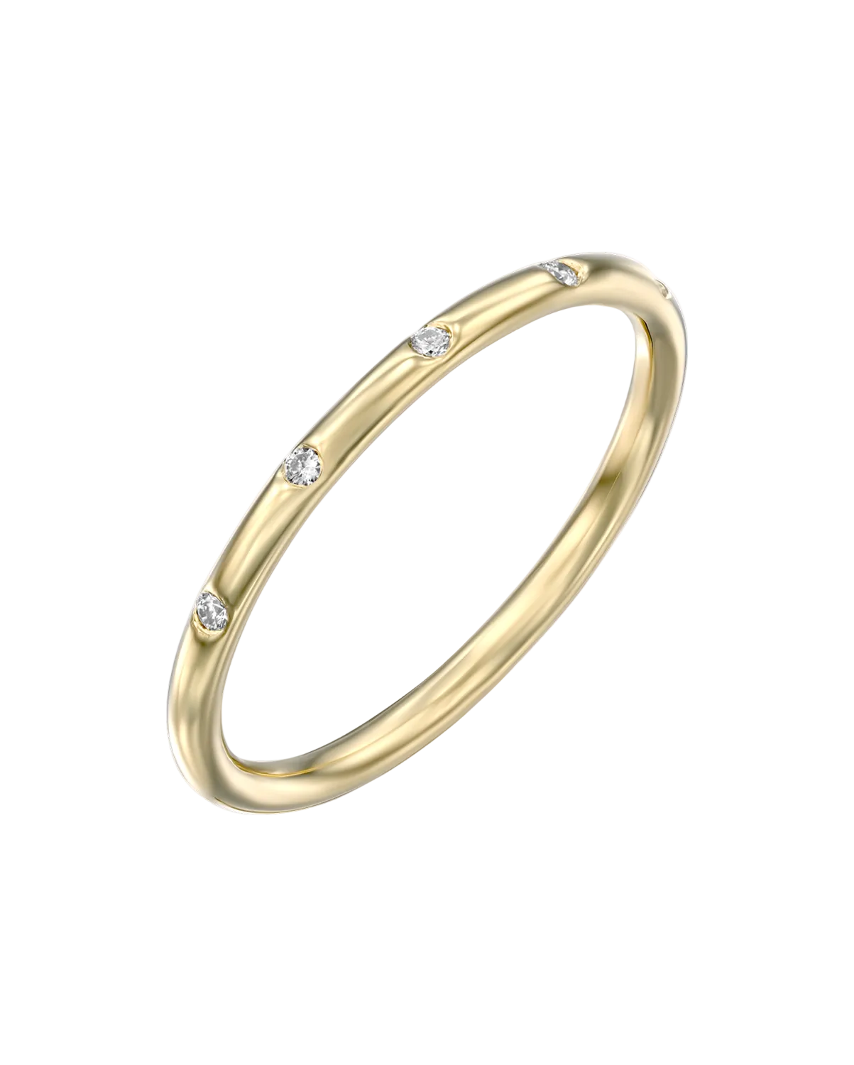 טבעת דונה חמישה יהלומים לבנים