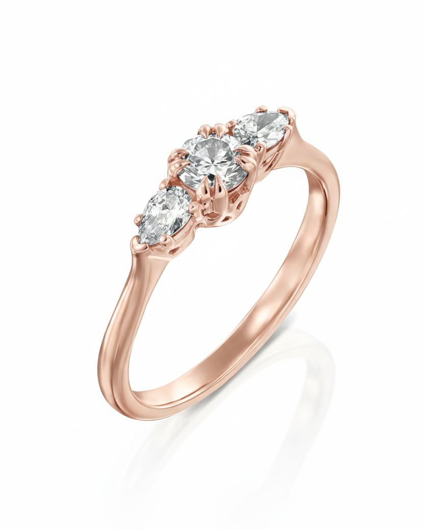 טבעת אמה יהלום לבן 4 מ"מ