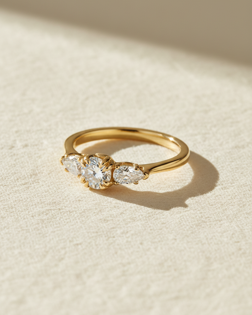 טבעת אמה יהלום לבן 4 מ"מ