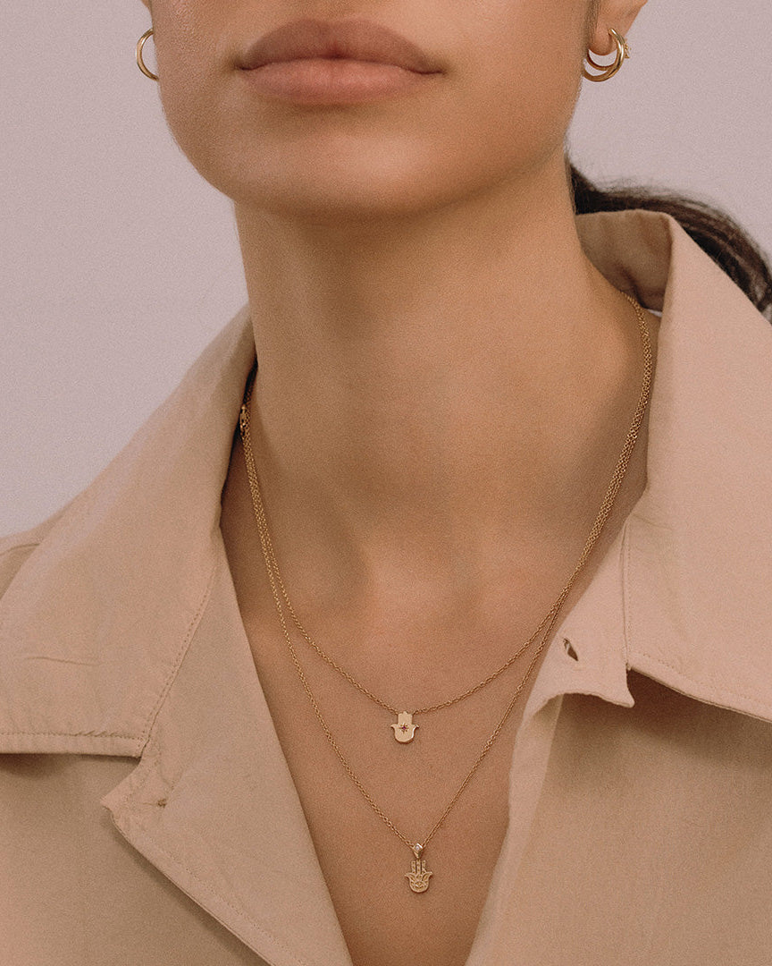 שרשרת חמסה מרחפת רובי