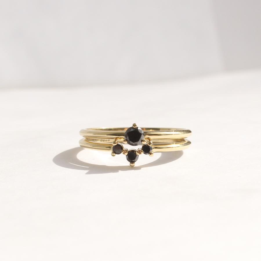 טבעת קאלו יהלום שחור - מידה 8.5