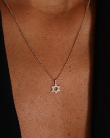שרשרת מגן דוד יהושוע משובץ יהלומים קטן