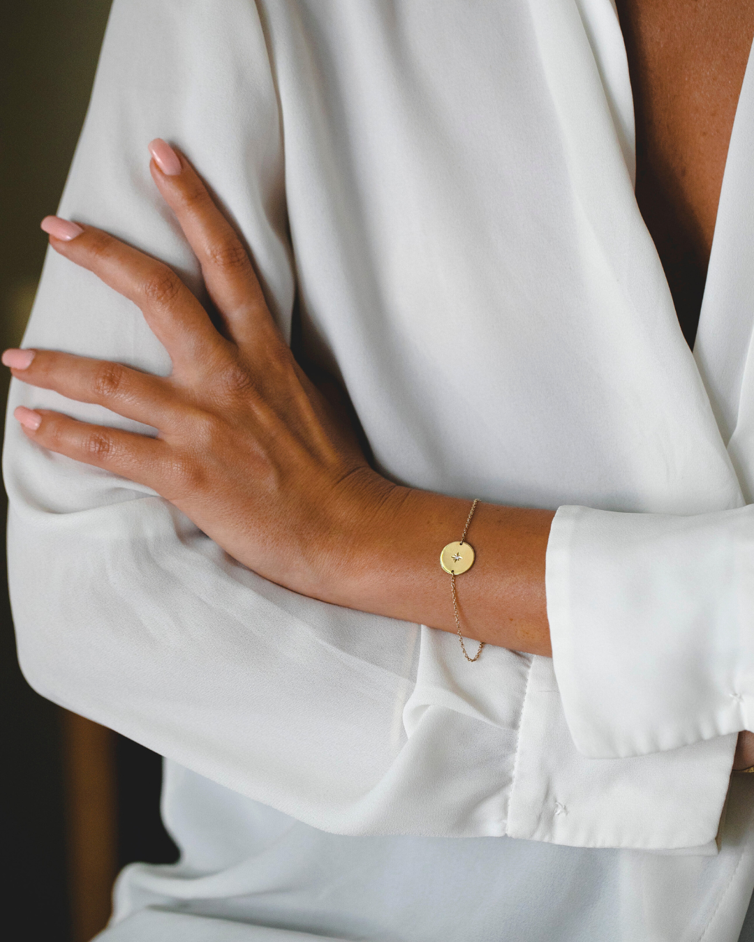 צמיד קיארה עם יהלום לבן בשיבוץ כוכב