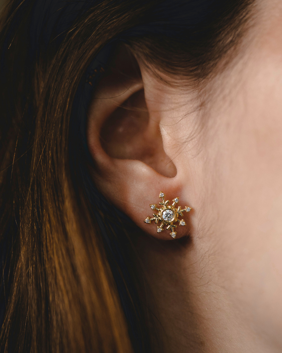 עגיל זהב אלזה