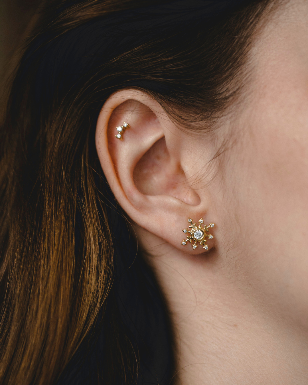 עגיל זהב אלזה