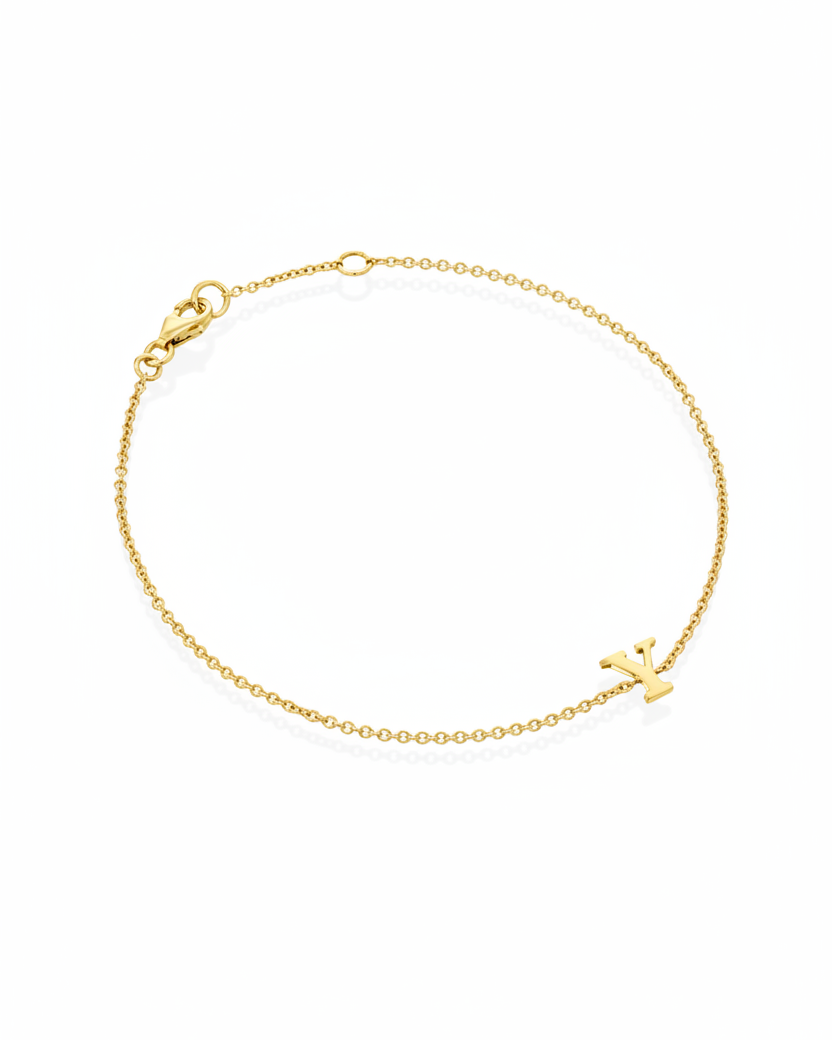 צמיד זהב אות אנגלית