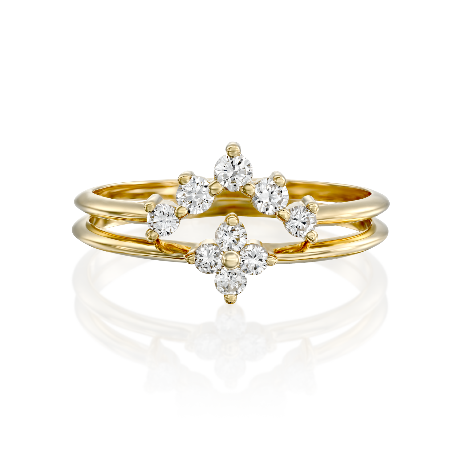 טבעת הרמון יהלומים לבנים