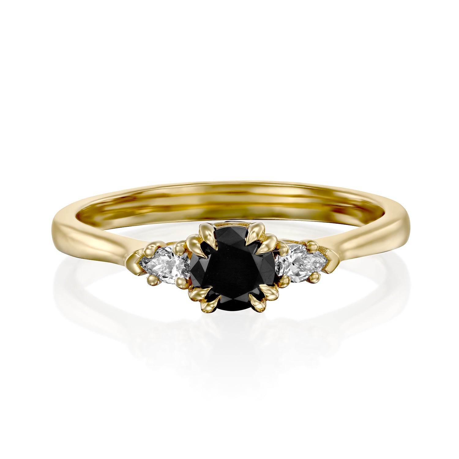 טבעת אמה יהלום שחור 4.5 מ"מ