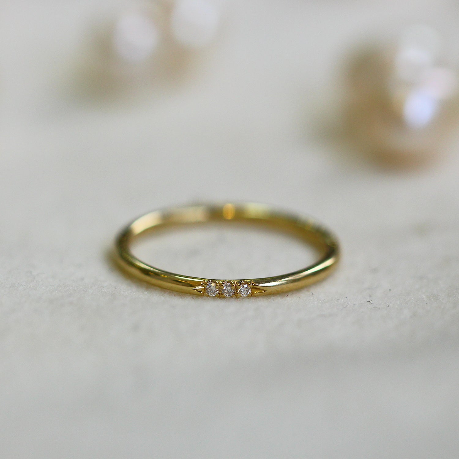 טבעת קלי 3 יהלומים