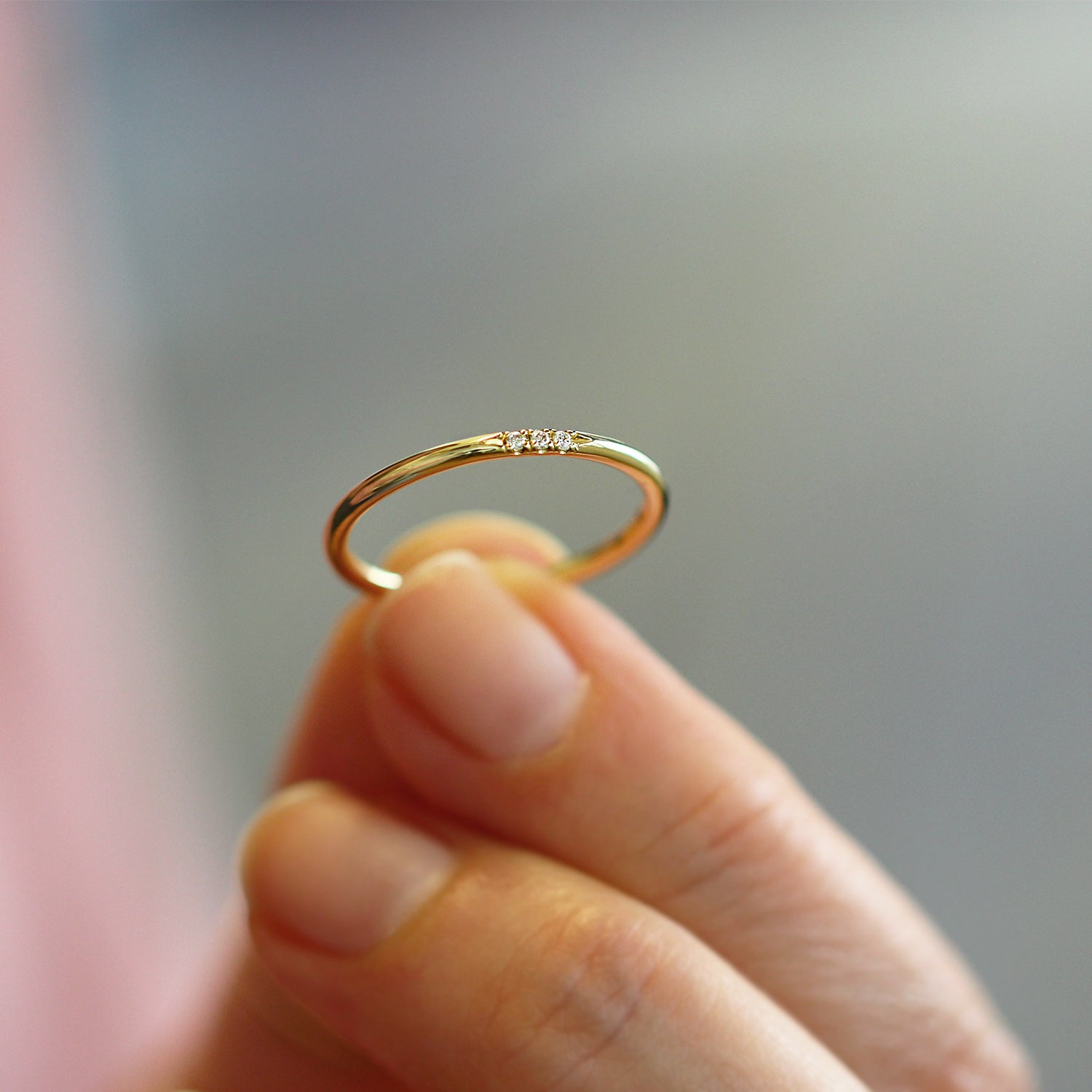 טבעת קלי 3 יהלומים