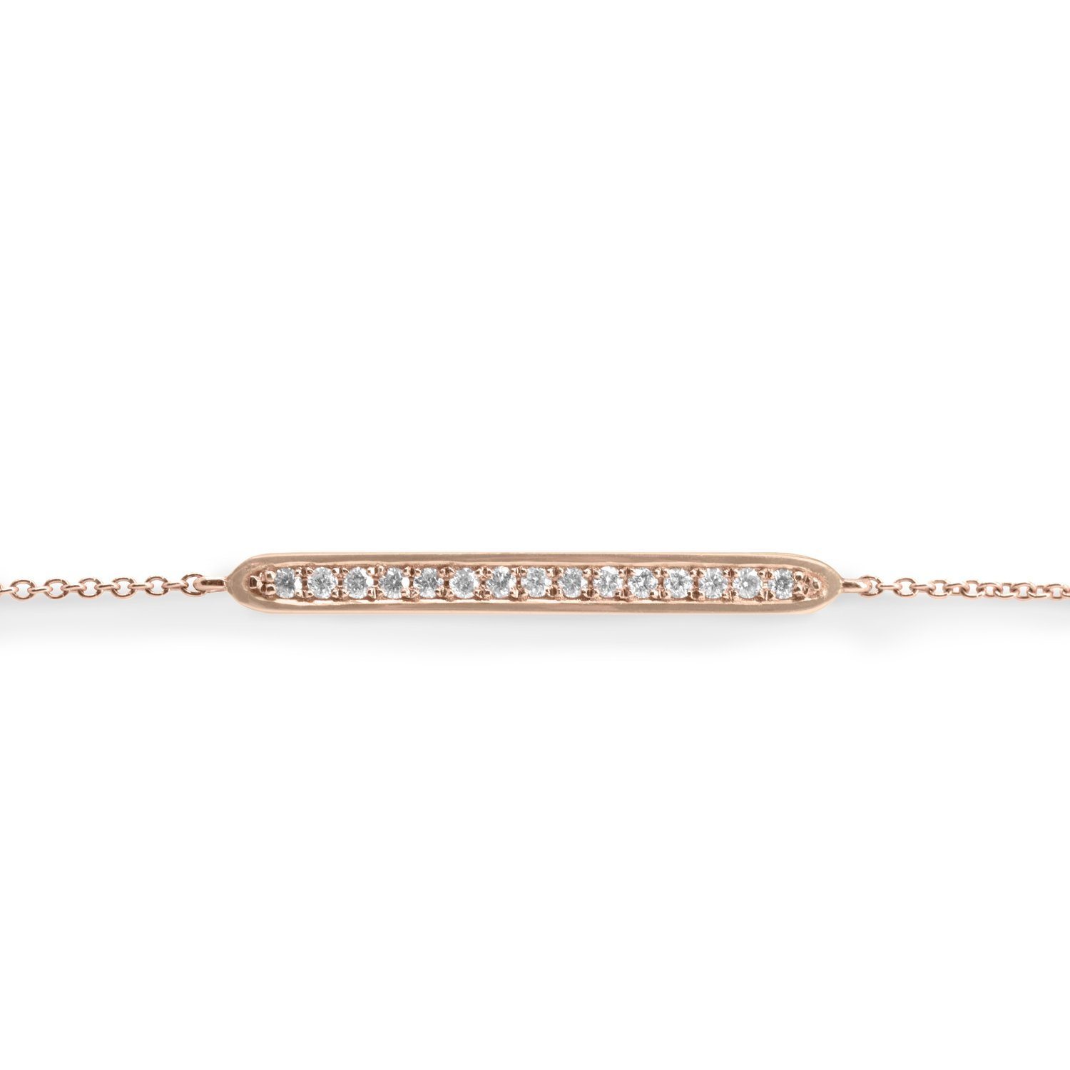 rose gold bracelet with 15 diamonds