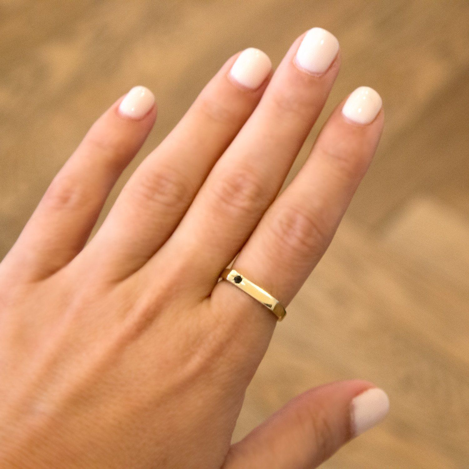 gold ring with engraved star