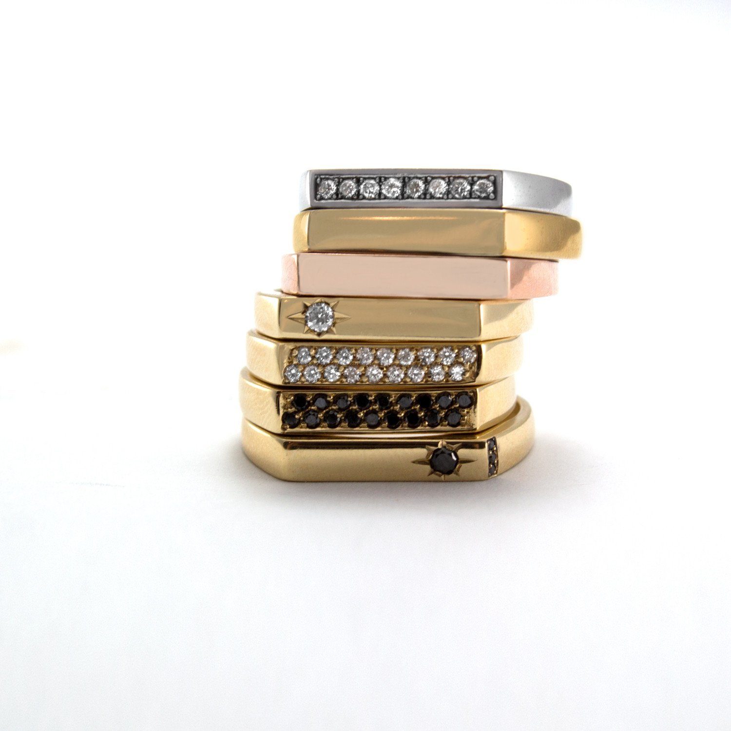 stackable diamond rings