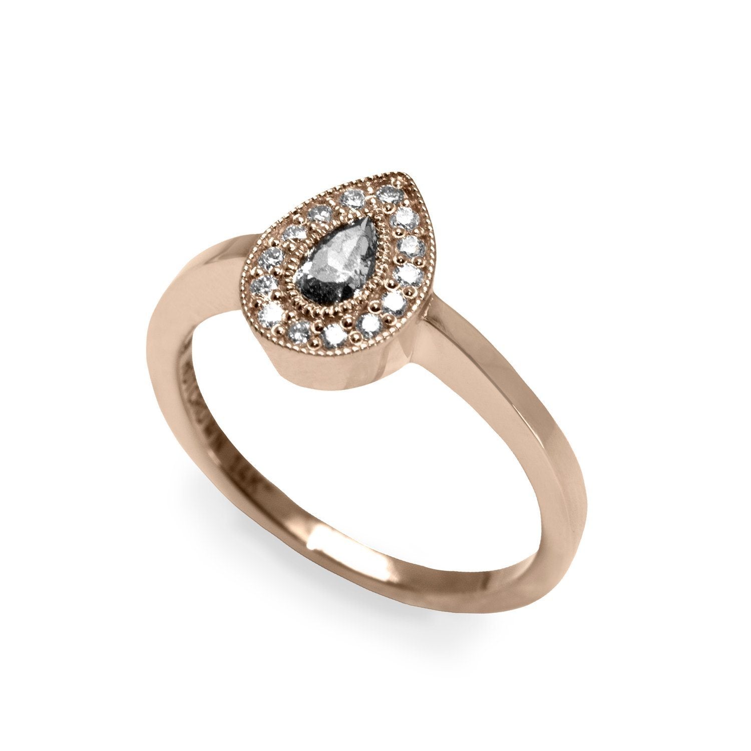 rose gold gray diamond ring