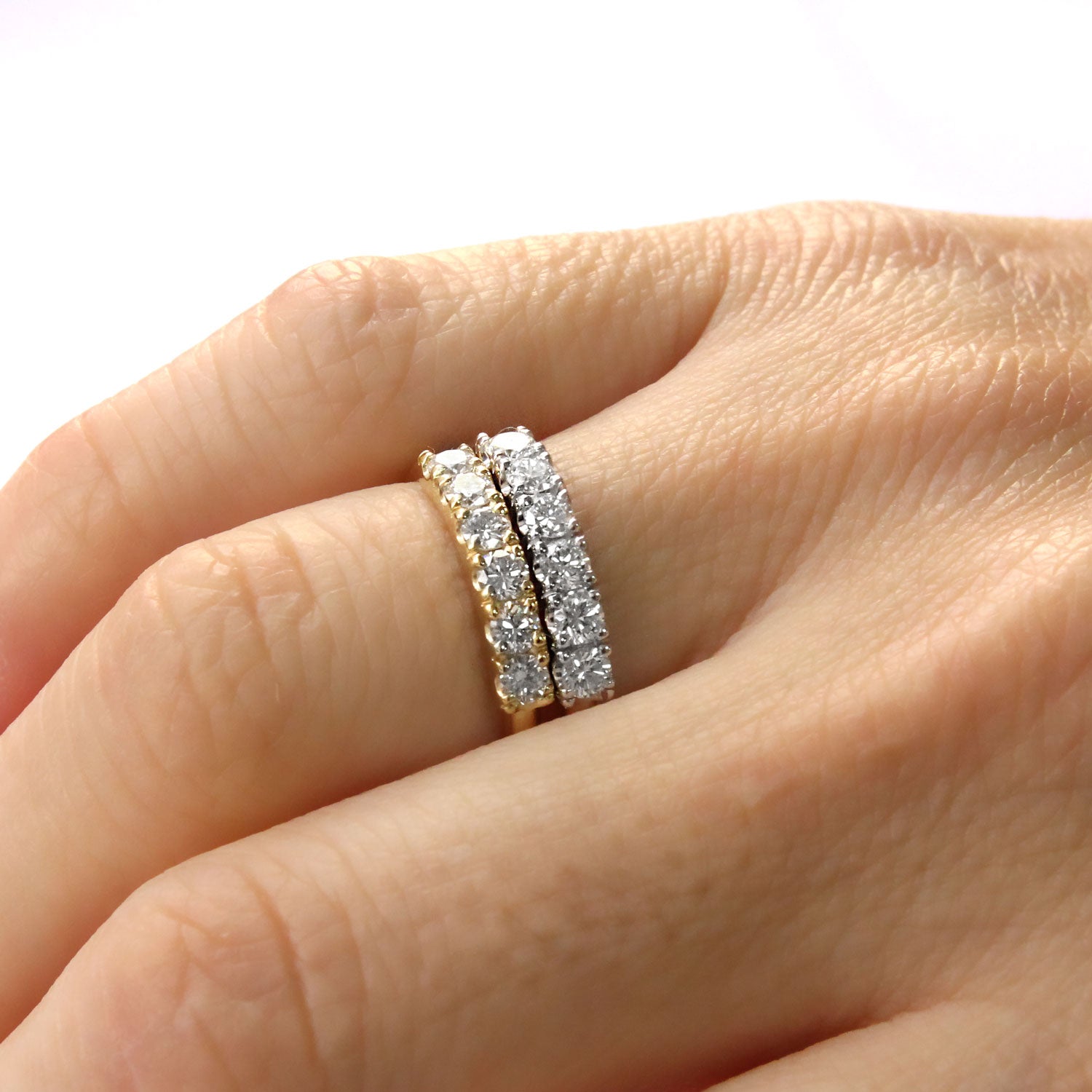 טבעת קנדי יהלומים לבנים-  מדיום