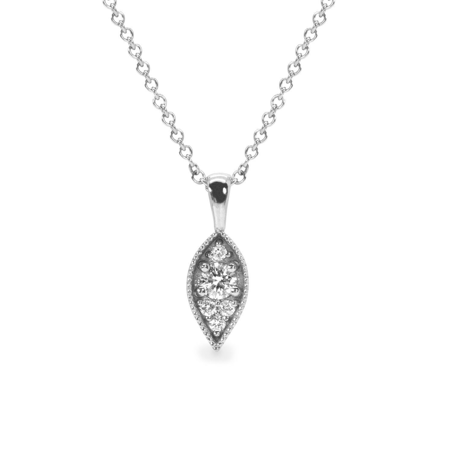 white gold pendant with white diamonds