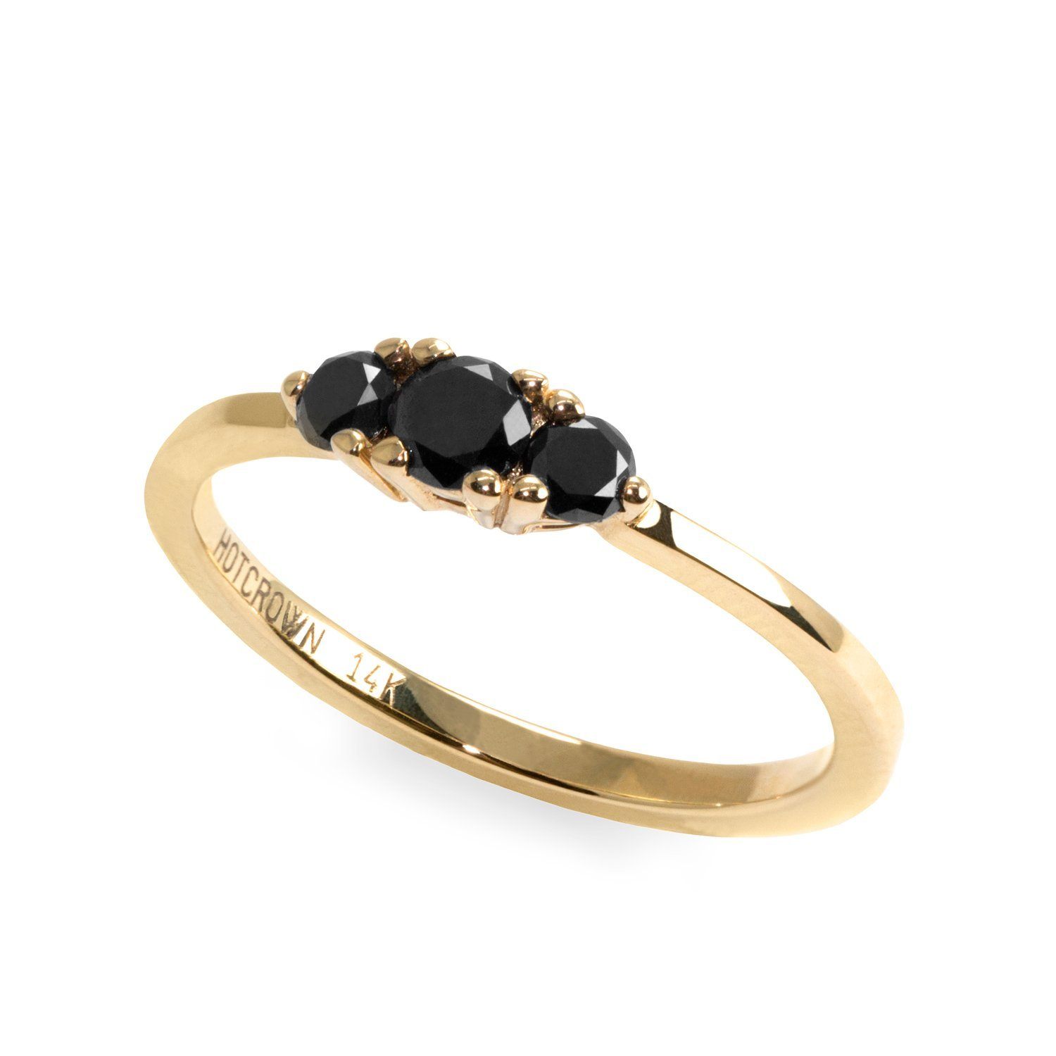 טבעת אודרי יהלומים שחורים 3.5 מ"מ