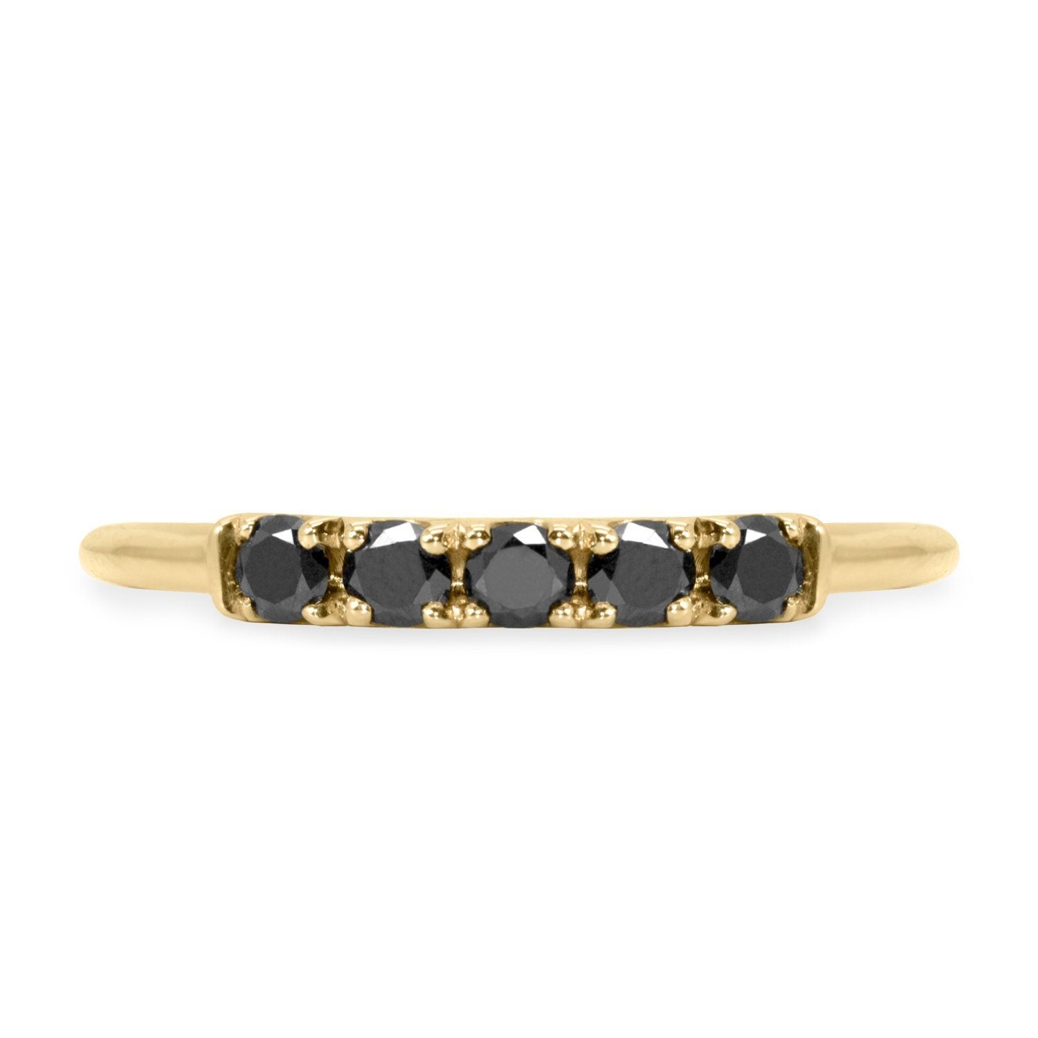 gold ring with black diamonds gift for her
