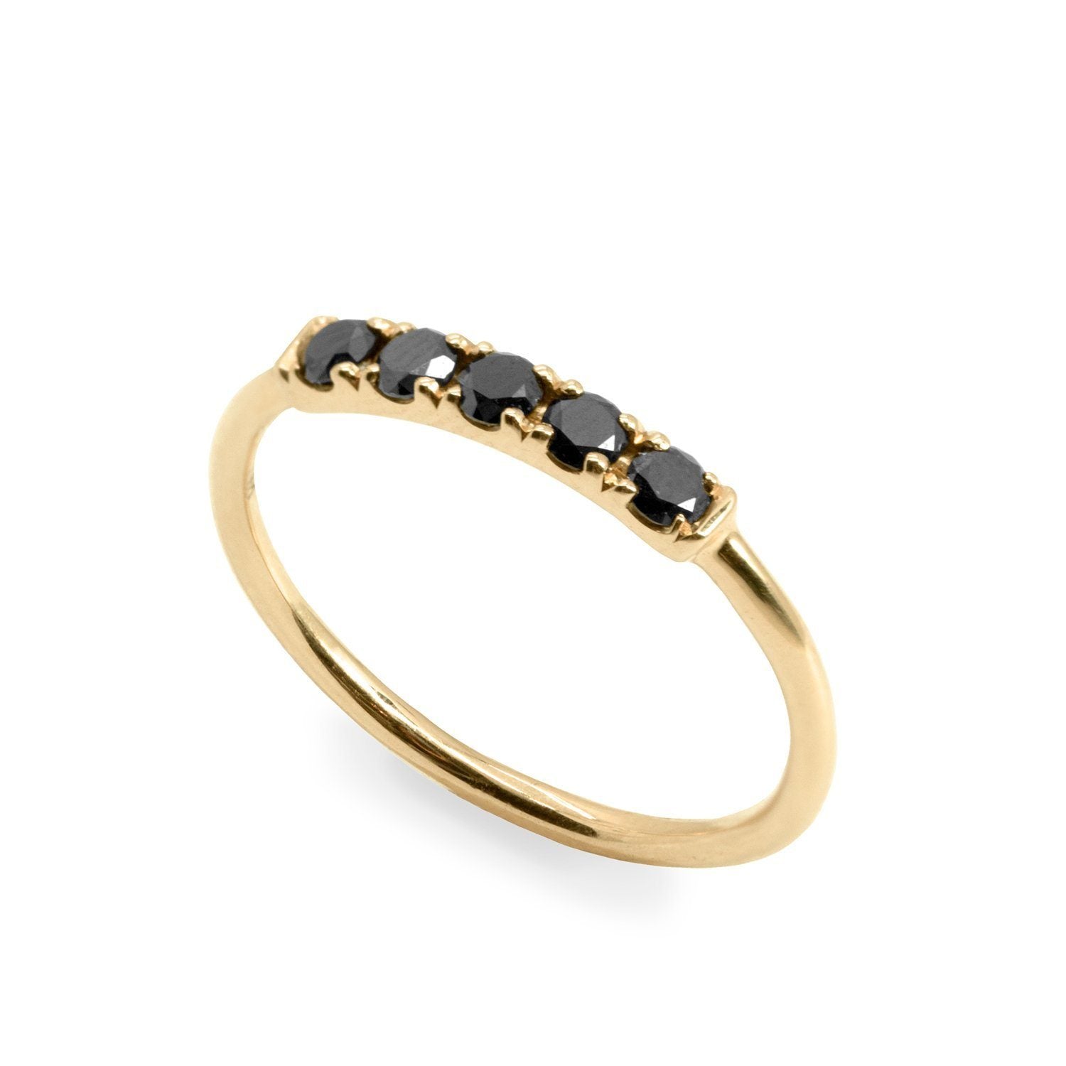 black diamonds gold ring