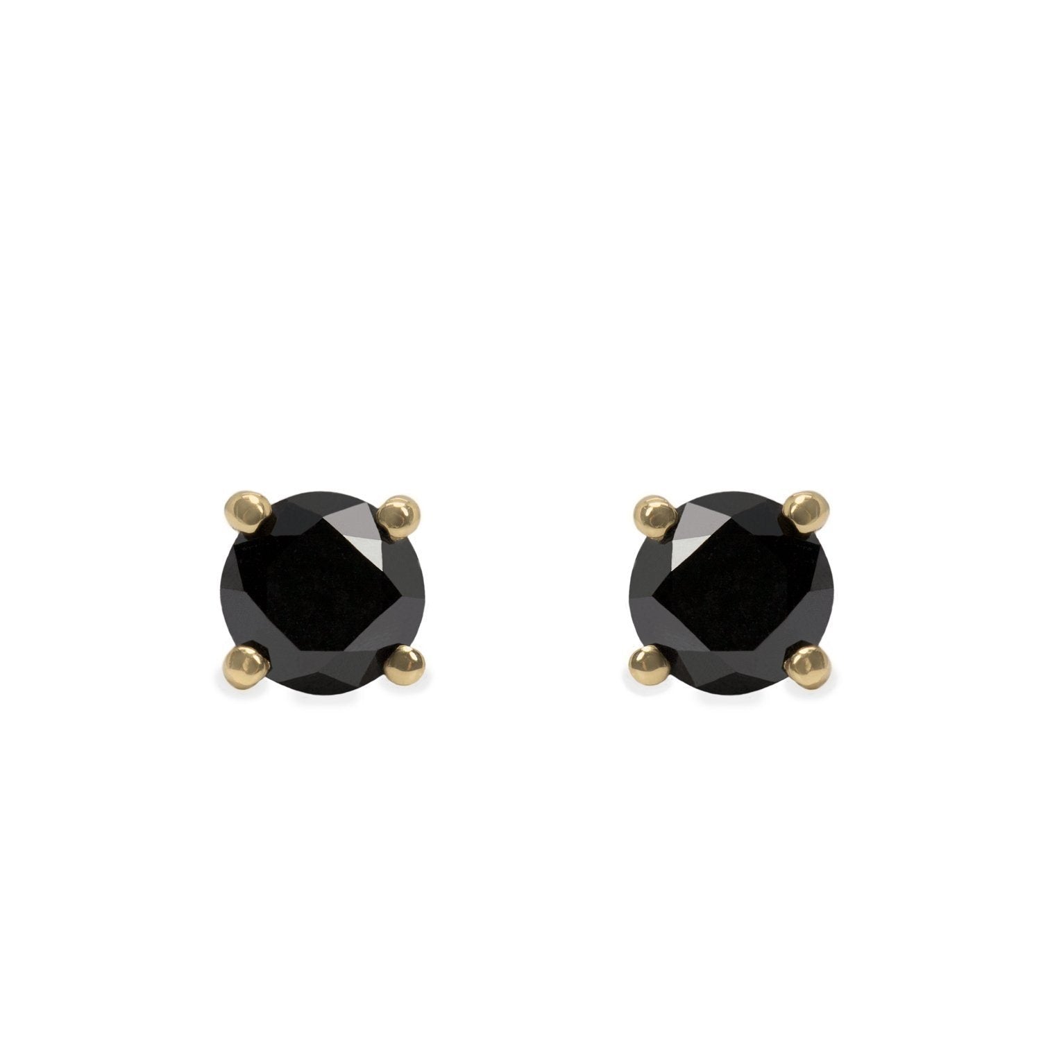 4 mm black diamond earrings