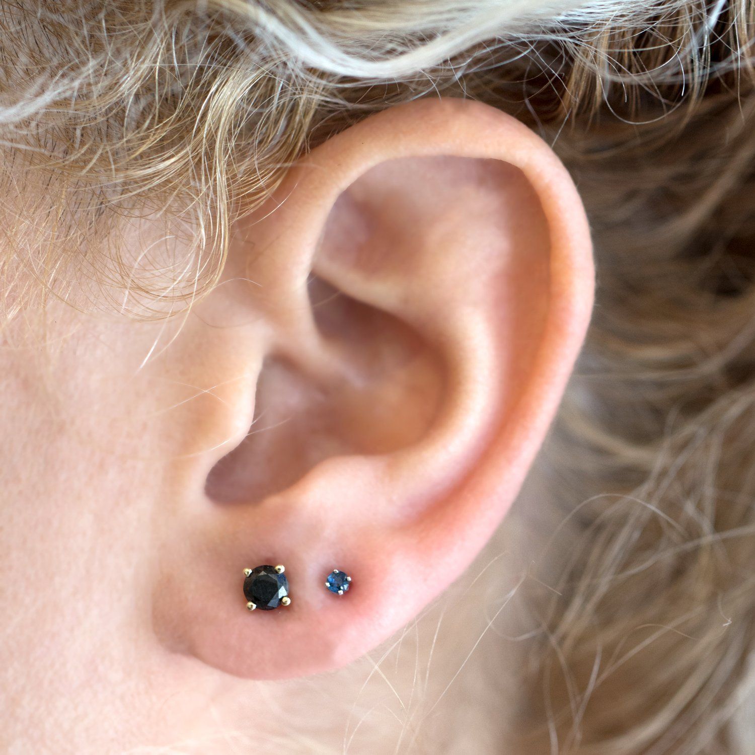 black stud earrings